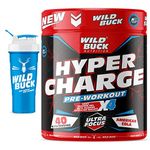 WILD BUCK Wild Pre-X4 Hardcore Pre-Workout Supplement powder with Creatine Monohydrate, Arginine AAKG, Beta-Alanine, Explosive Muscle Pump -For Men & Women [40 Servings, American Cola] Free Shaker