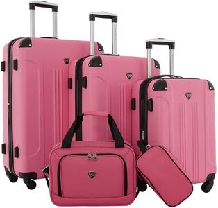 Travelers Club Chicago Hardside Expandable Spinner Luggage, Hot Pink, 5 Piece Set