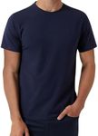 DKNY Mens T-Shirts - Luxury Men's T-Shirts | Classic Fitted Short Sleeve Crew Neck T-Shirts for Men | Plain Tshirts for Men, Navy, Medium