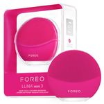 FOREO LUNA Mini 3 Ultra-Hygienic Facial Cleansing Brush All Skin Types Face Massager for Clean & Healthy Face Care Extra Absorption of Facial Skin Care Products Waterproof Fuchsia