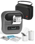 Phomemo Label Printer, Bluetooth Label Maker for Barcode, Address, Home, Mailing, Small Business,Clothing, Portable Label Printer Gray with 3 Rolls Labels & Bag