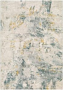 BoutiqueRugs Ivory Abstract 12x16 Large Area Rug Contemporary Taupe Off White Deep Teal Dusty Sage Ink Blue Mustard Light Gray Chaya Great Room Open Concept Master Bedroom Large Dining Room