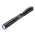 Lepro 365nm UV Torch, Ultraviolet Flashlight, UV Pen Torch with Clip, High UV Purity, Small UV Light Torch Powered by 2 AAA Batteries (Not Included),Black Light Detector for Pet Urine, Invisible Stain