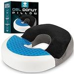 Healthy Spirit Gel Donut Pillow | Donut Cushion for Tailbone Hemorrhoid Cushion Coccyx Sciatica Pregnancy Cushion (Grey/Black Velvet)
