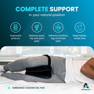 ORTHOBLOCK Memory Foam Knee Pillow – Ergonomic Leg Support Cushion