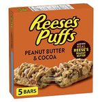 REESE'S Peanut Butter and Cocoa Flavour Cereal Bars, Made with Real Reese's Peanut Butter, Pack of 5 Bars