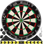 Viper Slash Official Competition Bristle Steel Tip Dartboard Set with Staple-Free Ultra-Thin Metal Wiring for Increased Scoring, Reduced Bounce Outs; Self-Healing Professional-Grade African Sisal Board, and Magnetic Dart Holders