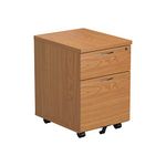 Office Hippo Heavy Duty 2 Drawer (1 for Filing) Mobile Pedestal Filing Cabinet, File Cabinet, Office Cabinet with Anti-Tilt Mechanism & Lockable Office Storage, 5 Year Wty By Office Hippo - Oak