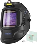 Omolith 3.93"X3.66" Large Viewing 1/1/1/1 True Color Welding Helmet with Light, 4 Arc Sensor Auto Darkening Welding Hood, Wide Shade 4/5-9/9-13 for TIG MIG Arc Weld Grinding Welder Mask