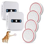 Daytech Dog Doorbell Dog Door Bells for Potty Training 500ft Wireless Doggy Doorbell with Waterproof Touch Button to Ring to Go Outside, 2 Receiver + 4 Transmitters