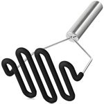 Urbanstrive Non-Scratch Silicone Potato Masher Kitchen Tool, Potatoes Masher Stainless Steel Wrapped in Premium Silicone (Black)
