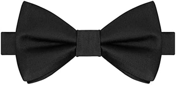 KissTies Boys' Bow Tie Black Satin Bowtie For Kids Boys Bows + Gift Box