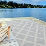 THE RUGS Outdoor Rug – Weather & UV Resistant Outdoor/Indoor Area Rugs - Durable Rugs for Patio, Deck, Garden, Kitchen, Bathroom or Living Room - Grey, 80 x 150 cm