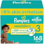 Pampers Diapers Size 3, 168 Count - Swaddlers Disposable Baby Diapers, (Packaging May Vary)