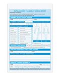 A5 school accident report book, duplicate with 50 reports