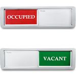 Privacy Sign, Premium Vacant Occupied Sign for Bathroom Door Home Office Restroom Conference Hotles Hospital, Slider Door Indicator Tells Whether Room Vacant or Occupied, 7'' x 2'' (1PCS Sliver)
