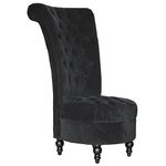 HOMCOM 45" Tufted High Back Velvet Accent Chair Living Room Soft Padded Couch Lounge (Black)