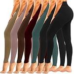 yeuG 7 Pack High Waisted Leggings for Women Tummy Control Soft Workout Yoga Pants