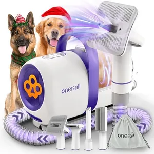 oneisall Dog Vacuum Brush for Shedding Grooming/Low Noise Pet Grooming Vacuum for Thick and Undercoat, 1.5L Dust Cup Dog Grooming Vaccum for Shedding Pet Hair, Home Cleaning