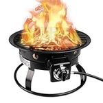 Shedvantage Propane Gas Fire Pit 19" with a Pot, Premium Smokeless Outdoor Portable Electric Start, 58000 BTU, Safe & Approved for Campgrounds, Lava Rock, Cover & Carry Kit Included (Includes a Pot)