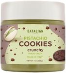 EATALIAN by AMZ BETTER Pistachio Cream with sweet crunchy biscuit, 7 oz/200 gr, Delicious spread with a uniquely sweet taste, Ideal on bread, Excellent for Dubai Chocolate, Made in Italy