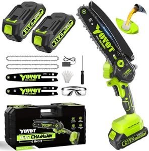 YOVOT Mini Chainsaw Cordless 6 Inch Super Handheld Rechargeable Chain Saw With Auto Oiler System, Small Electric Chainsaws Battery Powered For Wood/Trees Cutting