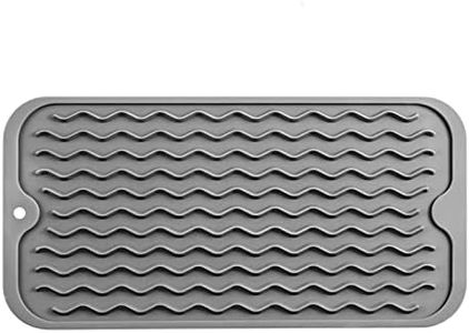 MicoYang Silicone Dish Drying Mat for Multiple Usage,Easy clean,Eco-friendly,Heat-resistant Silicone Mat for Kitchen Counter,Sink,Bar,Bottle,or Cup Grey S 12 inches x 6 inches
