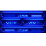 DS ENTERPRISE Door Acrylic Plates with Light For Hyundai Venue All Models -Blue color (Pack Of 4)