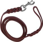 HuaDmaing Pet Dog Leash Leather Dog Lead Leather Training Lead Leash Leather Belt Safety Traction Rope for Small and Medium Dogs 1.5m Brown