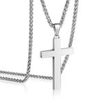 P. Blake Stainless Steel Cross Pendant Necklace for Men Boys Jewelry Gift, Chain Necklace 24 Inch