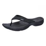 KEEN Men's Kona Flip Flop Beach Sandals, Black/Steel Grey, 7