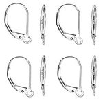 TOAOB 8pcs 925 Silver Leverback French Earring Hooks 10x15.5mm Hypoallergenic Interchangeable Dangle Ear Wire Findings for Jewelry Making