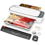 Laminator, Buyounger Laminator Machine with 60s Warm-up, A3 Laminator Cold and Thermal with 25 Laminating Pouches for A3 A4 A5 A6, 6-in-1 13 Inches Laminating Machine for Home School Office, White