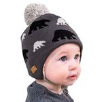 Jan & Jul Baby Toddler Kids Fall Winter Graphic Beanie Hat (S: 3-9 Months, Bear Club)