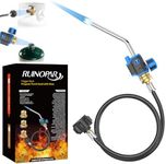 Propane Torch Head Kit,Trigger Start Propane Torch Kit with 5FT Hose,Blow Torch Head with Rubber Wrapped Torch Body&Flame Knob,Fuel by Propane MAPP and Map-pro for Soldering,Brazing,Welding,Searing