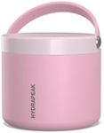 Hydrapeak 18oz Stainless Steel Vacuum Insulated Thermos Food Jar | Thermos for Hot Food and Cold Food, Wide Mouth Leak-Proof Soup Thermos for Adults, 10 Hours Hot and 16 Hours Cold (Pink)