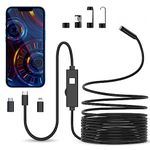 Endoscope Inspection Camera, Aopick USB Borescope Endoscope Camera with Light, Snake Camera with 8 LED Light, 7.9mm Probe for Android, iPhone(16.4FT, No WiFi Needed)