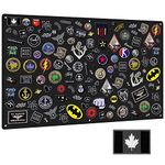 IronSeals Tactical Board Patch Organizer Holder Display with Loop Surface, Steel Ring and Flag Patch