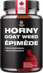 Horny Goat Weed Male Enhancing Supplement - Extra Strength HornyGoatWeed for Men with Black Maca Root Powder, Tongkat Ali, Saw Palmetto & Panax Ginseng Supplement - Energy & Stamina Caps - 60 Ct