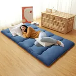 GarveeHome Japanese Floor Futon Mattress Twin Size, Japanese Style Folding Futon Mattress Sleeping Mattress Pad for Adults Kids, Tatami Mat, Roll Up Camping Mattress, Navy Blue