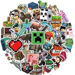 Minecra_ft Stickers for Kids, 52Pcs Different Stickers for Children Minecra_ft Lovers.for Laptop Bumper Helmet Ipad Car Luggage Cup Water Bottle Computer Mobile Phone