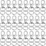 120 Pcs Key Chain Clip Hooks Swivel Snap Hooks Clasp for Lanyard Clips with D Rings (1/2" Inside Width)