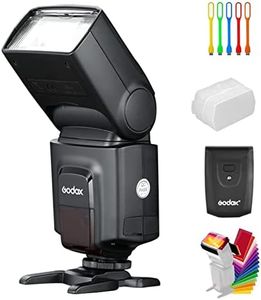 Godox Wireless 433MHz GN33 Camera Flash Speedlite with Built-in Receiver with RT Transmitter Compatible for Canon Nikon Sony Olympus Pentax Fuji DSLR Cameras with Diffuser + Filters + USB LED