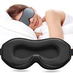 Umisleep Upgraded Sleep Mask, Perfect Sleeping Mask for Side Sleepers, 3D Ultra Soft Comfortable Eye Masks for Sleeping Women Men Kids with Adjustable Strap, Blindfold for Travel/Sleep/Nap, Grey