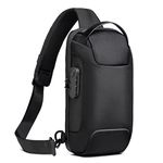 Mens Anti Theft Sling Backpack for Men Women Sling Bag Chest Crossbody Shoulder Bags Casual Daypack with USB Charging Port Black