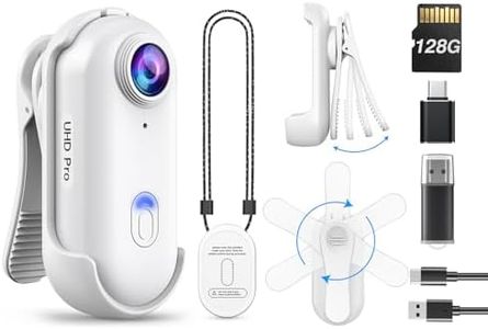 BOBLOV W4 2K Mini Body Camera, Wearable 128GB Camera with 360°Rotatable Clip & Magnetic Clip, 120 Minutes for Recording, Easy to Use and Take for Lecture, Traveling and Outdoors Activities (WT128GB)