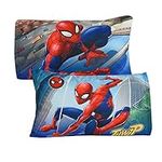 Marvel Spiderman Kids Pillowcase 2 Pack EXPRESSIONS Reversible Soft and Light Standard Size Set 20"x30" (Official Marvel Product)