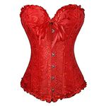 Nuaoxyeu Items Under 2 Pounds Corsets for Women Plus Size Overbust Sweetheart Lace Up Boned Corset Bustier Top Lift Shaper Ladies Firm Body Halloween Decorations Sale Clearance