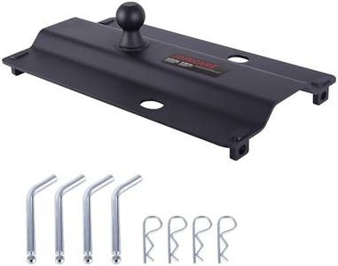 JOINCARZ 30,000 lbs Gooseneck Ball Plate Fit for 5th Wheel Rails, Gooseneck Adapter Hitch for Pickup Truck Bed Trailer Towing, 2-5/16-Inch Ball, Fits Industry-Standard Rails,Carbide Black Powder Coat