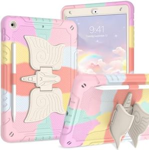 DUEDUE Unicorn Case for iPad 10.2 for Kids, Case for iPad 9th Generation, iPad 8th/7th Generation Case, [Heavy Duty Protection] iPad Air 3 Case with Unicorn Kickstand Pencil Holder, Colorful